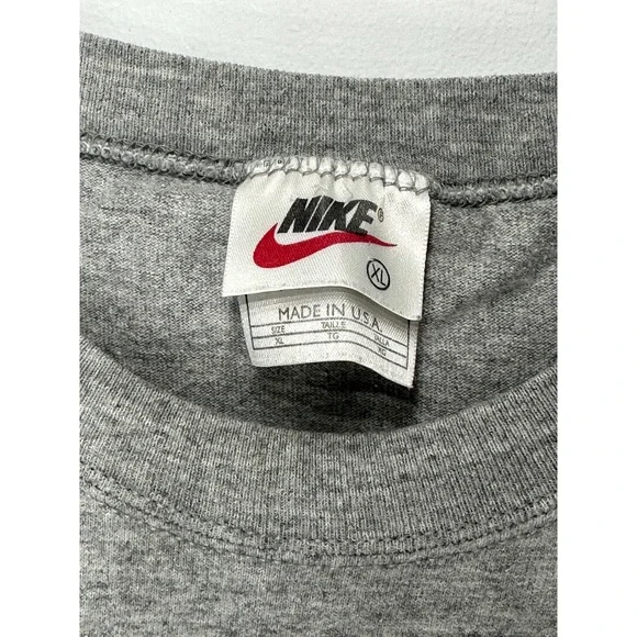 Vintage 90s Nike Cut Sleeve Tank Top Swoosh Shirt Gray - XL - Picture 2 of 5
